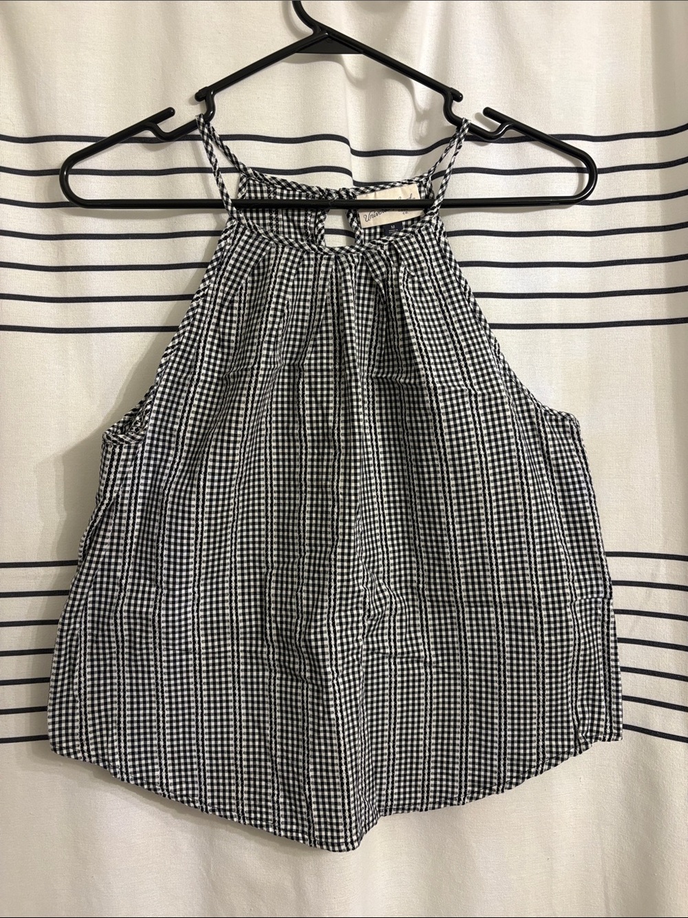 Universal Thread Black & White Gingham Halter Cami